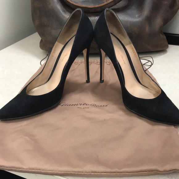 Gianvito Rossi Shoes - Gianvito Rossi Italy Black Velvet Stiletto Heels